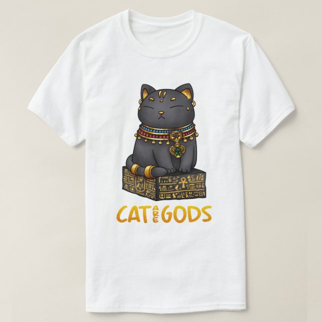 Camiseta Gato Egípcio Deus Bastet Cat são Deuses (Frente do Design)