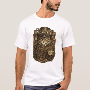 Camiseta Gato Elegante Steampunk Vitoriano Mecânico