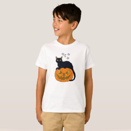 Camiseta Gato em abóbora com estrelas