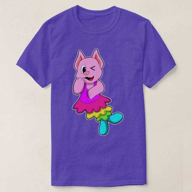 Camiseta Gato em dança com saia (Frente do Design)