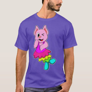 Camiseta Gato em dança com saia