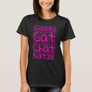 Camiseta Gato em línguas diferentes - Mãe e Pai de Kitten