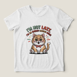 Camiseta Gato em Modo de Economia de Energia