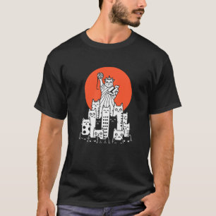 Camiseta Gato em Nova York NYC América EUA Patriot Manhatta
