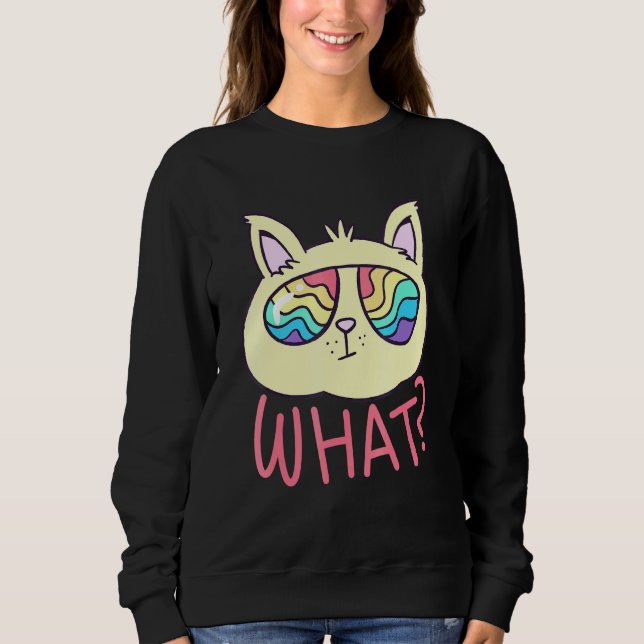 Camiseta Gato Em Óculos De Sol Arco-Íris (Frente)
