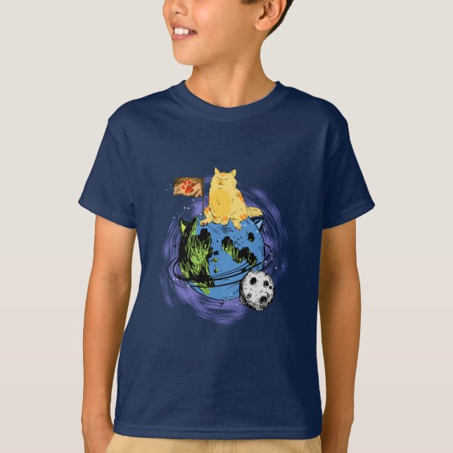 Camiseta Gato em Órbita do Menino  (Frente)
