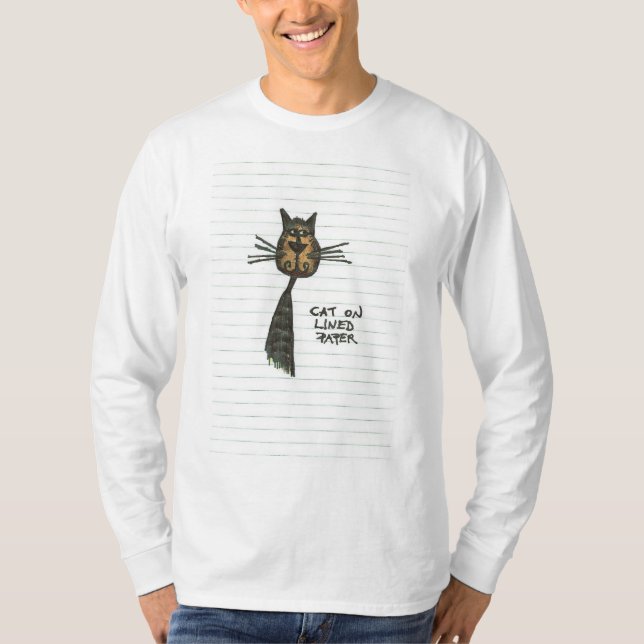 Camiseta Gato em Papel Vinculado (Frente)
