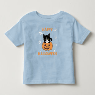 Camiseta Gato Em Pumpkin Gatos Doce Feliz Halloween Toddler