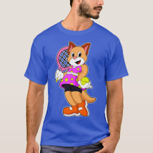 Camiseta Gato em Tênis com Tênis de raquete 1