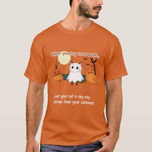 Camiseta Gato em uma fantasia fantasma