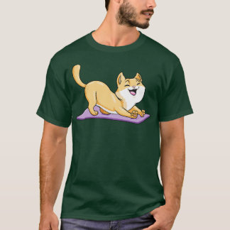 Camiseta Gato em Yoga com Ioga Mat 1