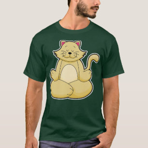 Camiseta Gato em Yoga Estreitamento em Pernas cruzadas