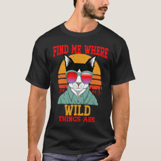 Camiseta Gato Encontre-me Onde as Coisas Selvagens São Vint