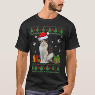 Camiseta Gato Engraçado Adorta Gato Bonito Papai Noel Feliz