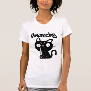 Camiseta Gato Engraçado Anarquia Animais De Halloween Para 