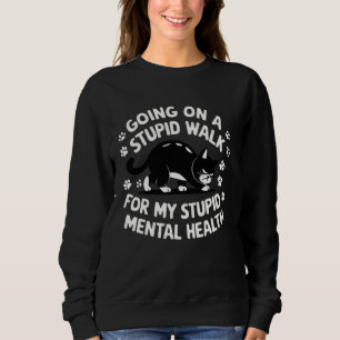 Camiseta Gato Engraçado Andando Caminhada Estúpida Conscien