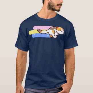 Camiseta Gato Engraçado Arco-íris Kawaii Gatinho