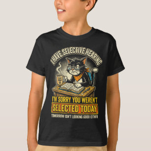 Camiseta Gato Engraçado Audição Seletiva Felino Sarcástico