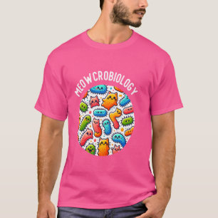 Camiseta Gato Engraçado Bactérias Meowcrobiologia Microbiol