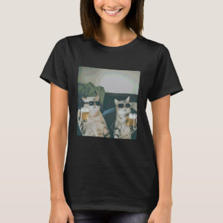 Camiseta Gato Engraçado Bebendo Cerveja Amigo Amantes de Ga