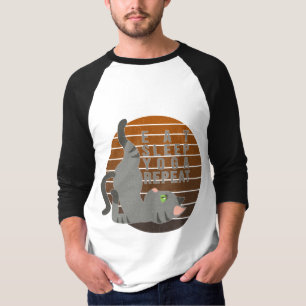 Camiseta Gato engraçado bonito fazendo yoga. design de ioga