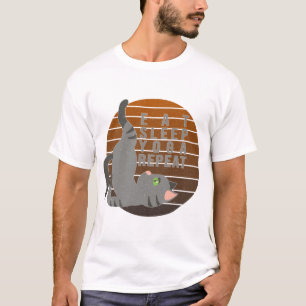 Camiseta Gato engraçado bonito fazendo yoga. design de ioga