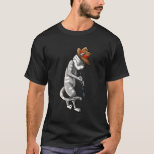 Camiseta Gato Engraçado Brincando Oboe Legal Tubarão Animal