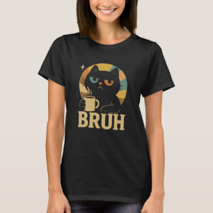 Camiseta Gato Engraçado Bruh Amante Irmão Cool Bros Kitty N