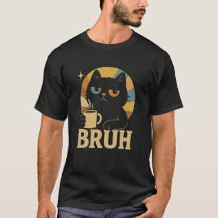 Camiseta Gato Engraçado Bruh Amante Irmão Cool Bros Kitty N