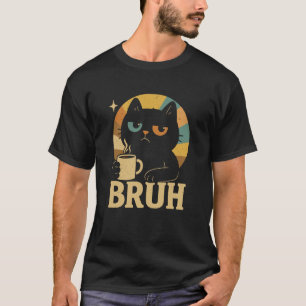 Camiseta Gato Engraçado Bruh Amante Irmão Cool Bros Kitty R