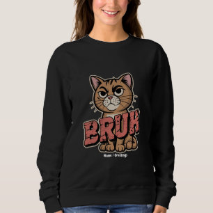 Camiseta Gato Engraçado Bruh Meme Humor Gráfico Gato Gato P