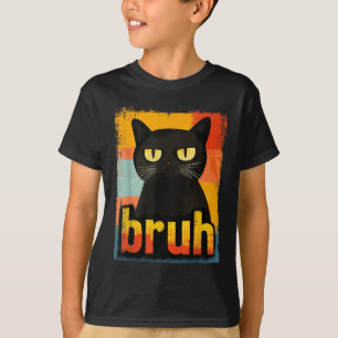 Camiseta Gato Engraçado Bruh Para Adolescentes Meninas Home
