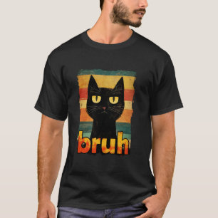 Camiseta Gato Engraçado Bruh Para Adolescentes Meninos Meni