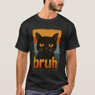 Camiseta Gato Engraçado Bruh Para Meninos Meninas Meme Gráf