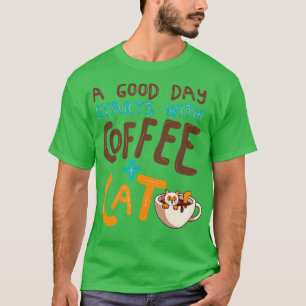 Camiseta Gato Engraçado Café Mug Gato Lover Café Café Gato