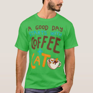 Camiseta Gato Engraçado Café Mug Gato Lover Café Café Gato 