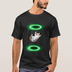 Camiseta Gato engraçado cai através do Portal para gatinho