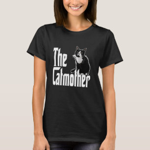 Camiseta Gato Engraçado Cama Preto e Branco