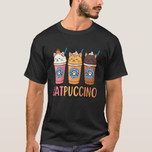 Camiseta Gato Engraçado Catpuccino Cappuccino Café Fofinho