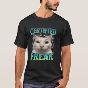 Camiseta Gato Engraçado Certificado Louco Meme Maldito Bobo