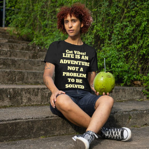 Camiseta Gato Engraçado Citação Simples Moderna Personaliza