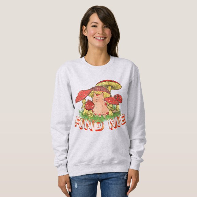 Camiseta Gato Engraçado Cogumelo (Frente Completa)