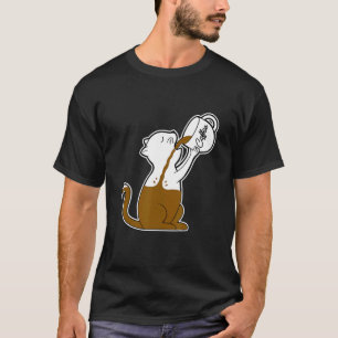 Camiseta Gato Engraçado com Caneca de Café da Manhã para Ca