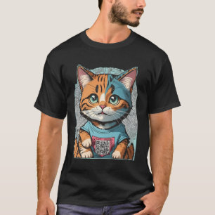 Camiseta Gato engraçado com código QR