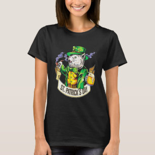 Camiseta Gato Engraçado Com Dia de São Patrício Feliz De Ce