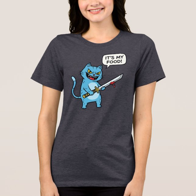 Camiseta Gato Engraçado com Espada (Frente)