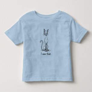 Camiseta Gato Engraçado com Expressão de Desdém Eu Vi Isso