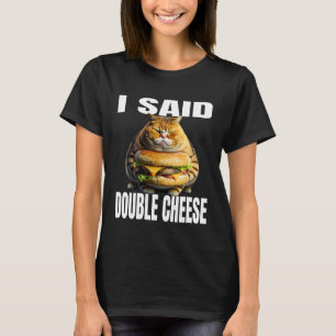 Camiseta Gato Engraçado Com Hambúrguer Eu Disse Gato De Que