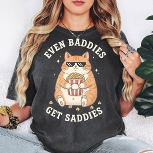 Camiseta Gato Engraçado Com Pipoca "Mesmo os Malvados se Se