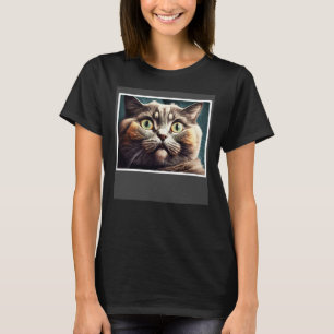 Camiseta Gato engraçado com rosto inchado, Amante de gatos